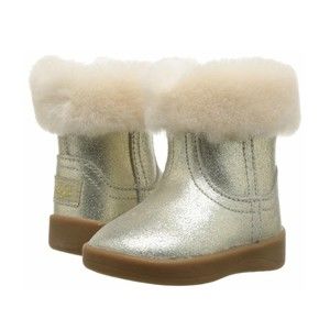 NEW UGG BOOTS INFANT TODDLER JORIE II METALLIC GOLD Size 0/1 SUEDE UPPER